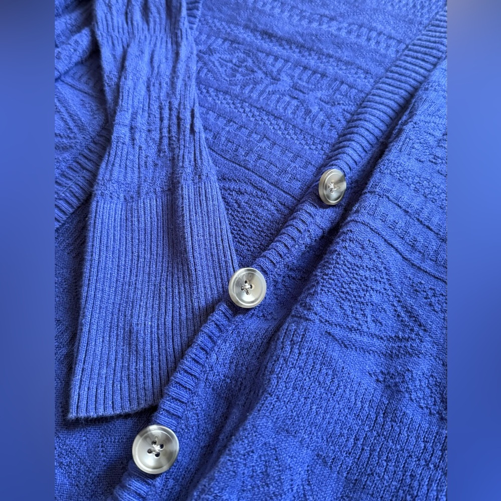 Mossimo Supply Co. Blue Cable Knit Cardigan Sweater
